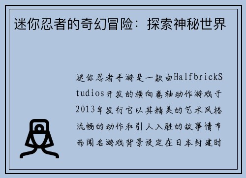 迷你忍者的奇幻冒险：探索神秘世界